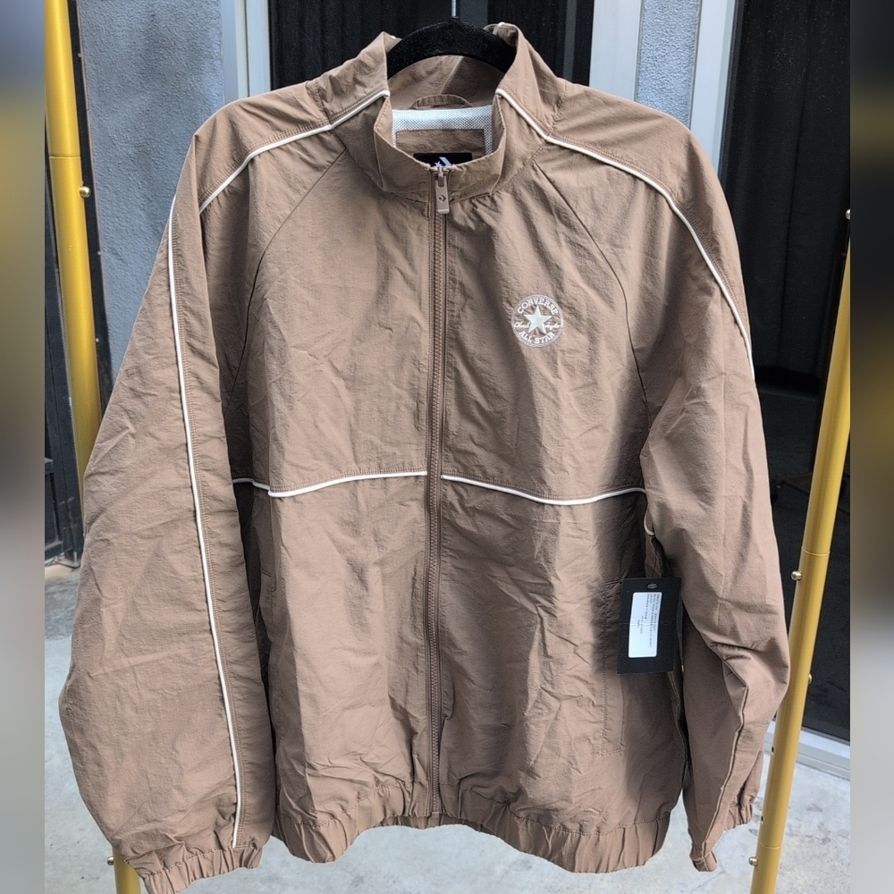 Men's Converse Brown Track Jacket Size Medium